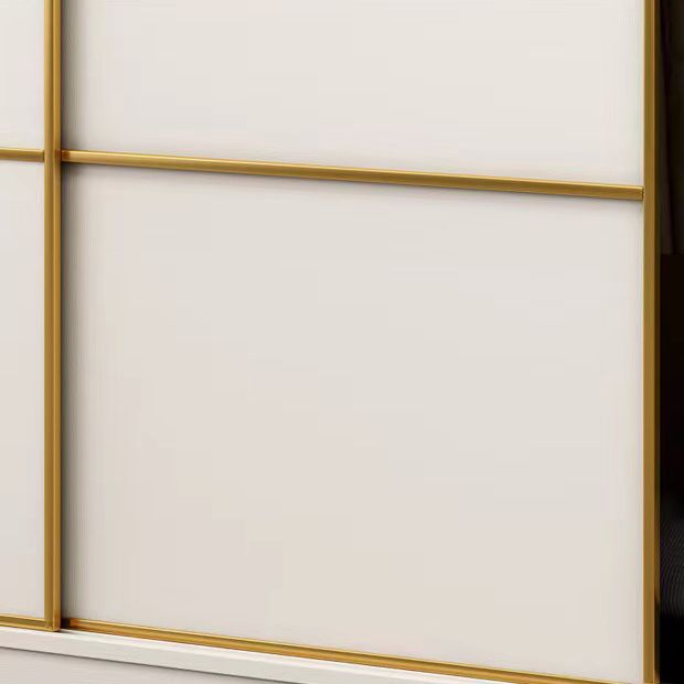 Sliding Wardrobe Armoire White Wardrobe Cabinet with Garment Rod