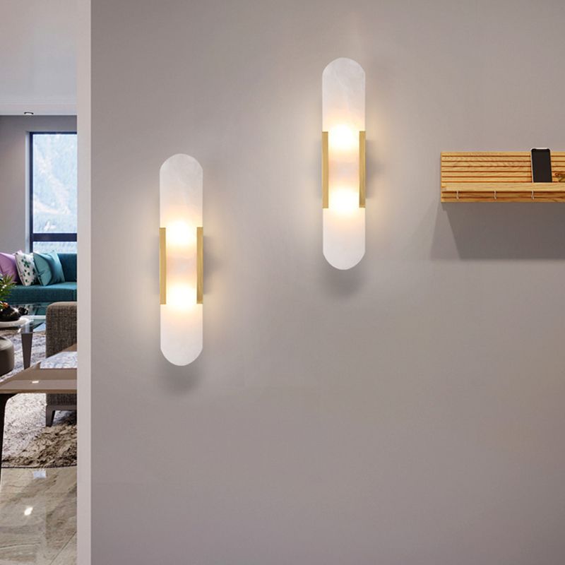 Elongated Shape Sconce Wall Light Modern Bordic Style Glass Sconces