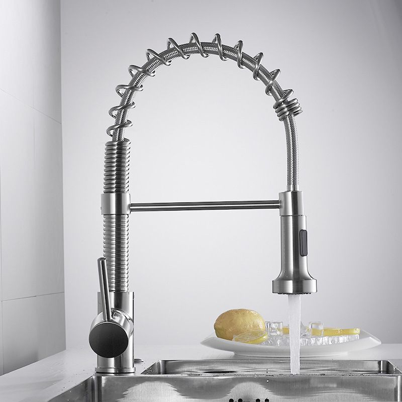 Farmhouse Spring Spout Kitchen Faucet Spring Tube High Arch Water Filler