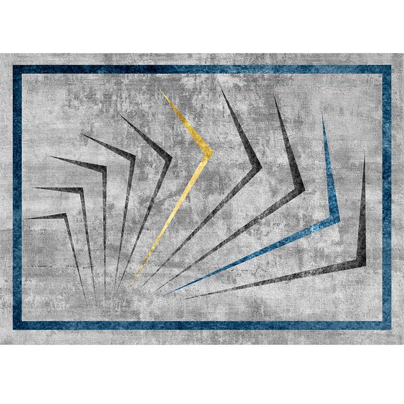 Contemporary Lounge Rug Multicolor Heathered Geometric Rug Polypropylene Stain Resistant Machine Washable Anti-Slip Rug