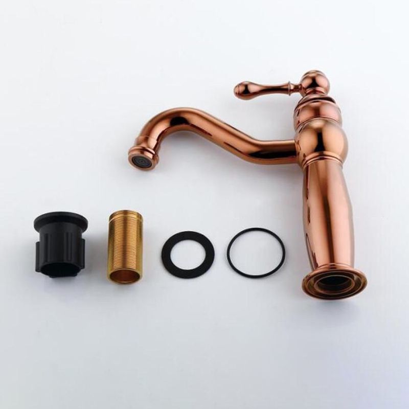 Traditional Centerset Faucet Lever Handles Gooseneck Arc Solid Brass Faucet