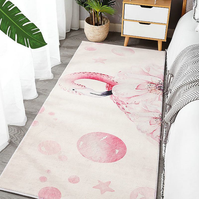 Multi Colored Relaxing Rug Polypropylene Cartoon Print Area Rug Non-Slip Backing Pet Friendly Washable Carpet for Room
