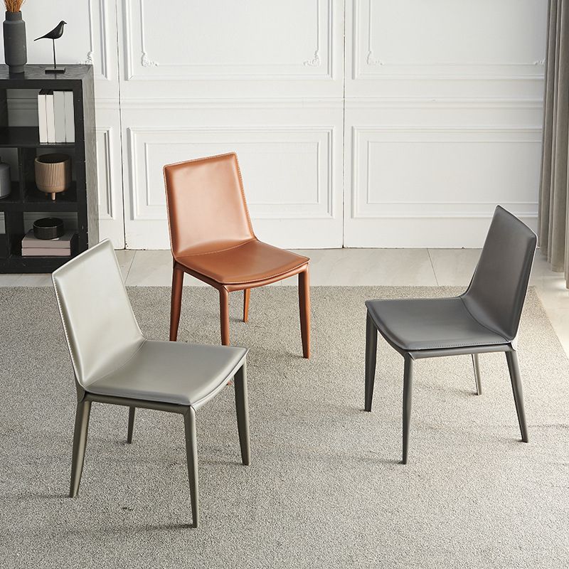 Contemporary Armless Dining Chairs Faux Leather Dining Chair