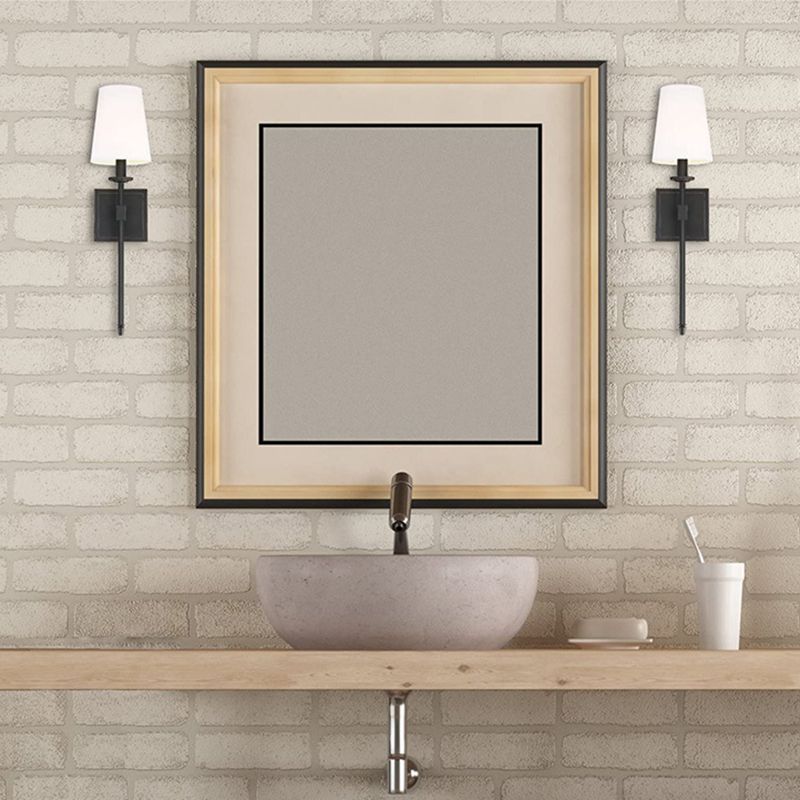 Contemporary Single Polished Bathroom Vanity Light Fabric Shaded Bath Bar