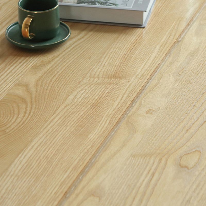Mesa de comedor de madera de casas simples Mesa de comedor de forma rectangular con base de plástico doble