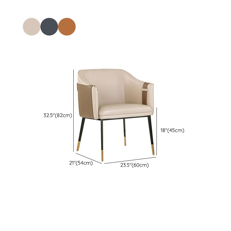Contemporary Arm Chair Home Faux Leather Upholstered Dining Chair