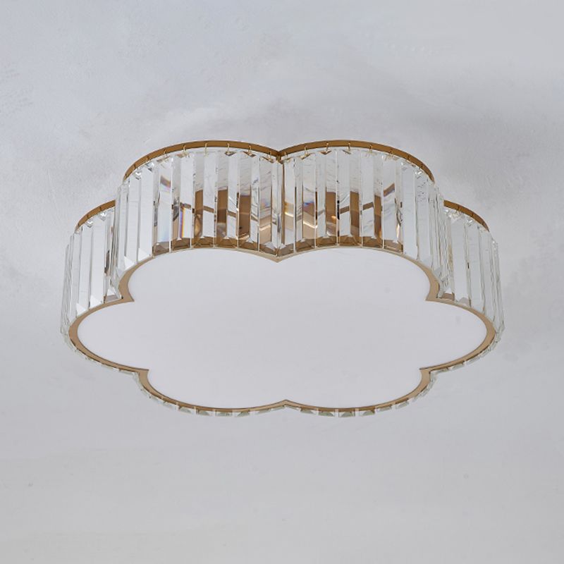 Kristal gearceerde spoelmontage verlichting eenvoud slaapkamer plafondverlichting in goud