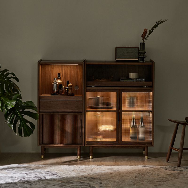 Mid-Century Accent Cabinet Bar Pulls Handle Design Storage Cabinet