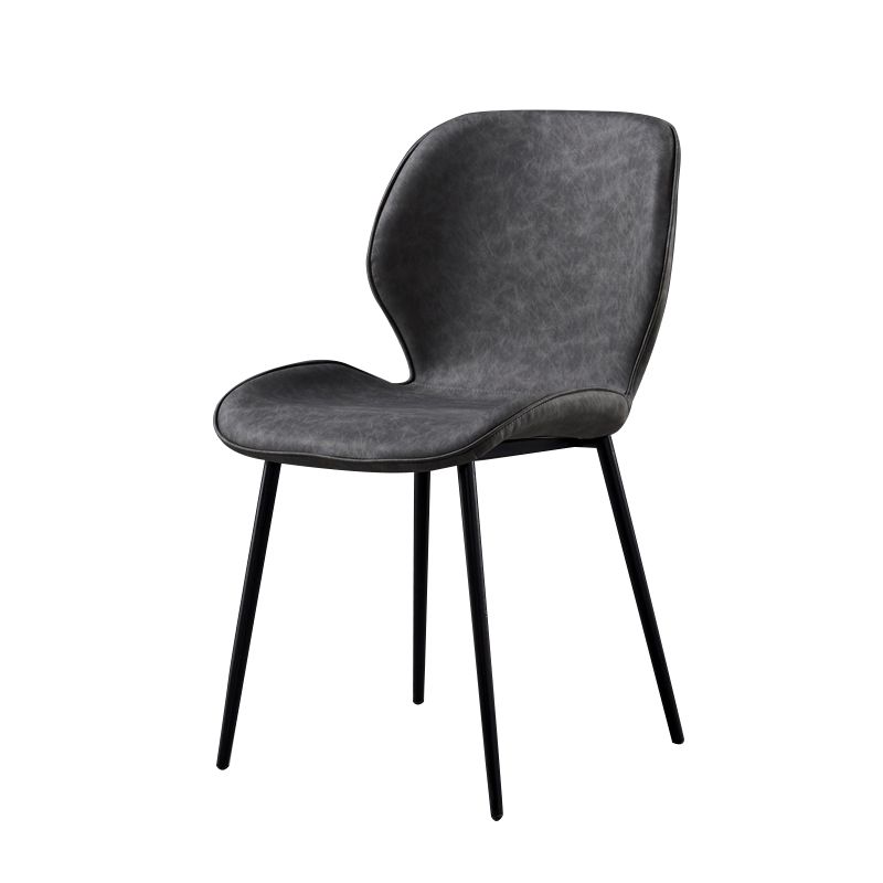 Silla de comedor de cocina Glam escandinavo de metal Silla lateral con respaldo de orejas