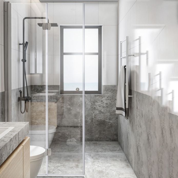 Semi Frameless Folding Shower Screen Tempered Glass Shower Screen