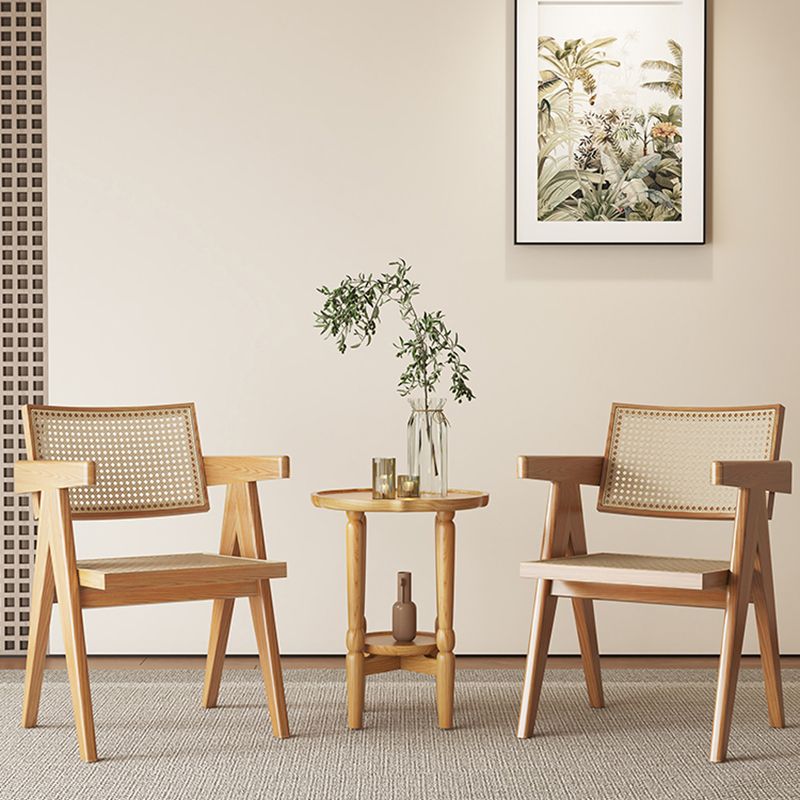 4 Legs Coffee Table No Distressing Solid Wood Coffee Table Set with Shelf