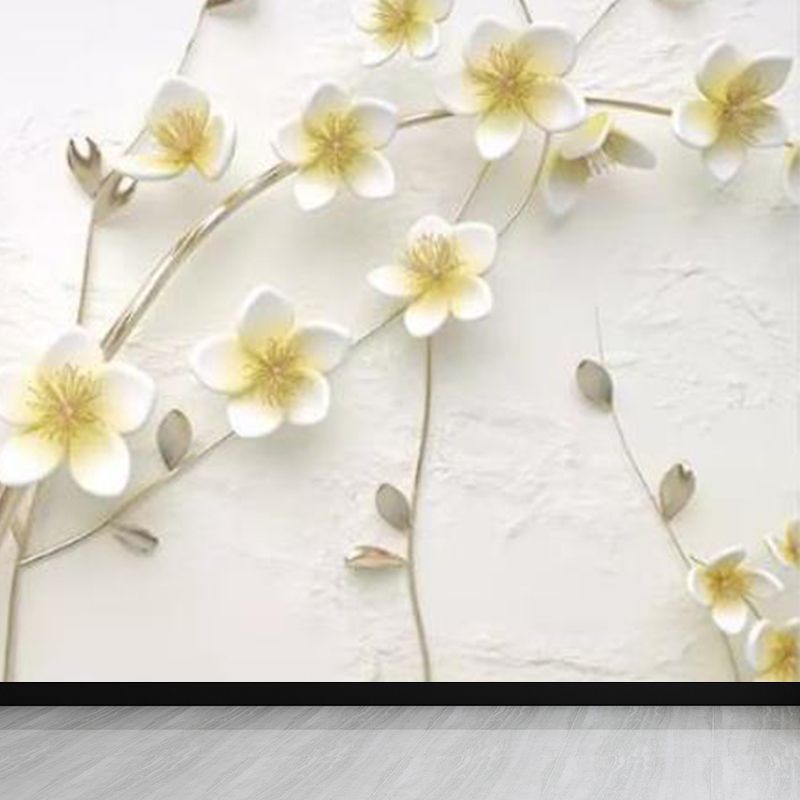 Soft Color Blossom Mural Wallpaper Flower Modern Washable Wall Covering for Kitchen