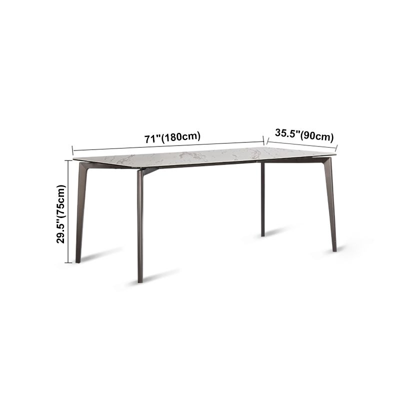 Mesa de comedor de piedra sinterizada, mesa rectangular de 4 patas de estilo lujoso para el hogar