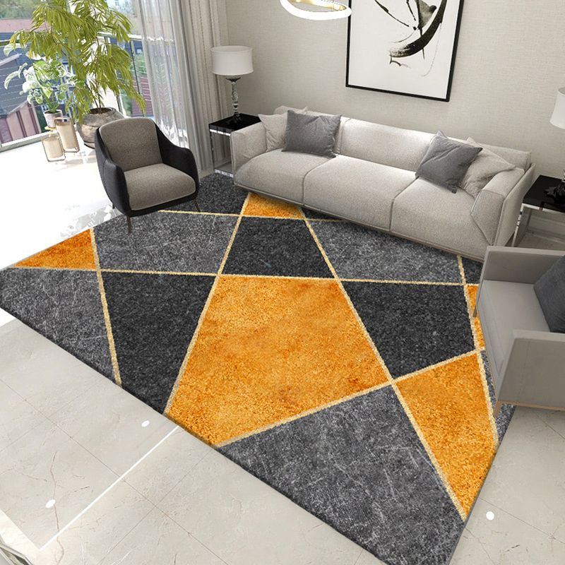 Modern Rug Geometric Washable Rug Polyester Stain Resistant Carpet for Home Decor