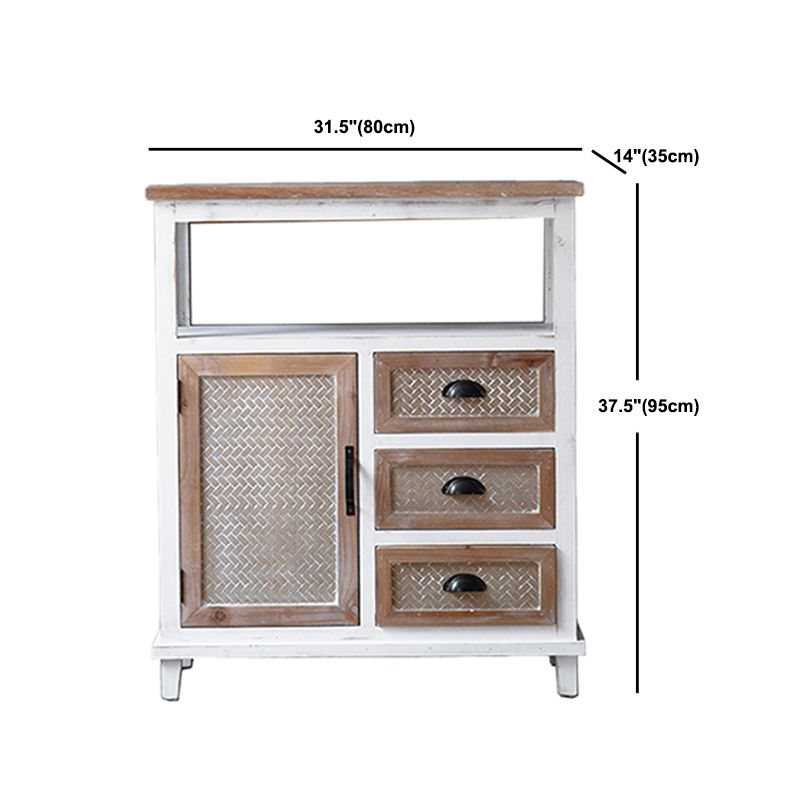 Contemporary 13.8" Wide Wooden Chest, Rectangle Accent Cabinet with Drawer