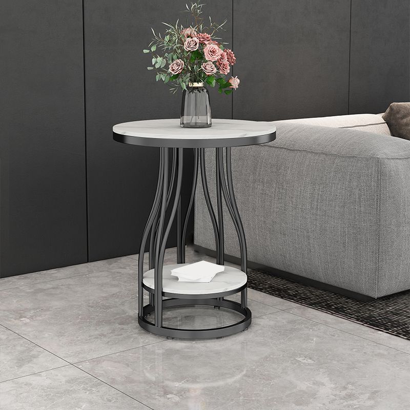 24.8" Tall Round Side Accent Table Metal Frame Nesting End Table