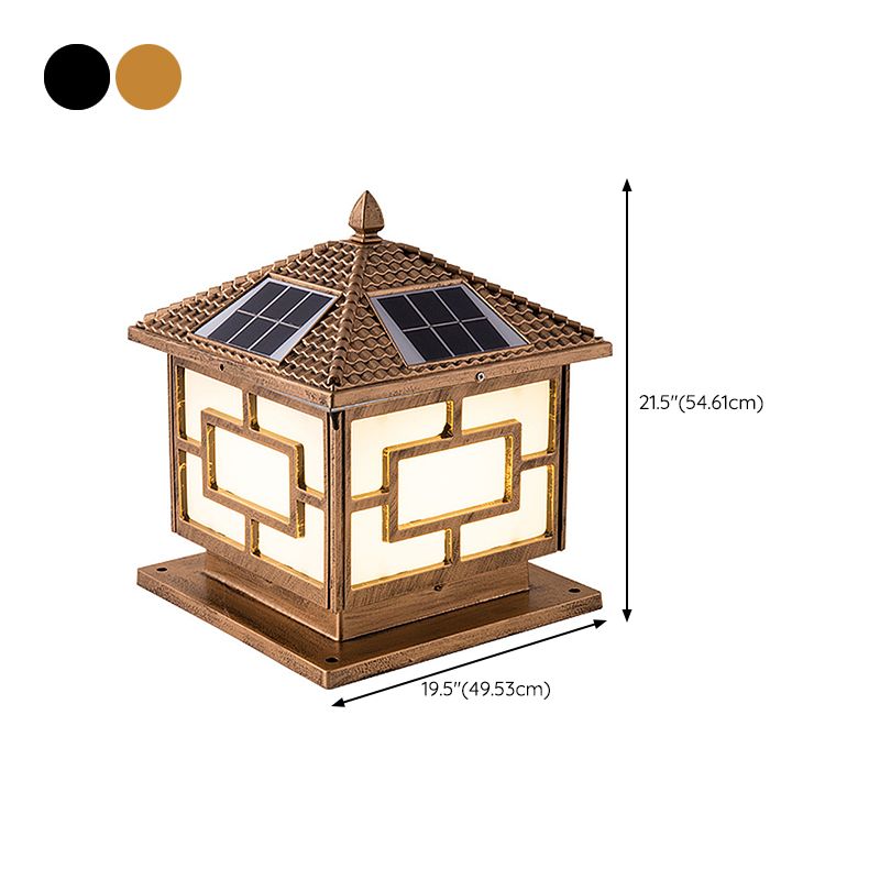 Modern LED Pillar Lamp Metallic LED Solar Lighting Fixture for Garden