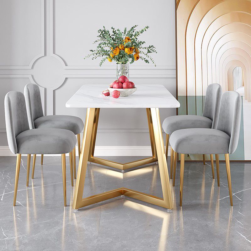 Traditional Luxury Stone Furniture Rectangle Double Pedestal Dining Site Table