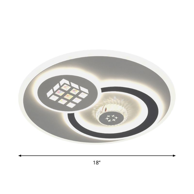 Lampada da soffitto a LED rotonda da incasso Lampada da soffitto moderna in blocchi di cristallo trasparente bianco con stella quadrata/a sei punte/motivo floreale