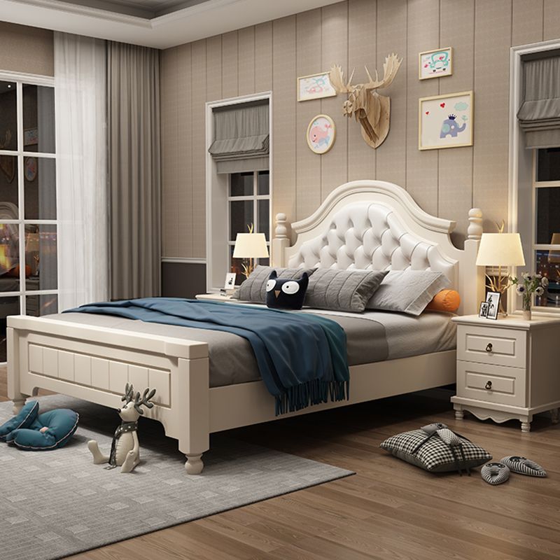 Solid Wood and Headboard Standard Bed Arched Bed with Custom Gold Legs