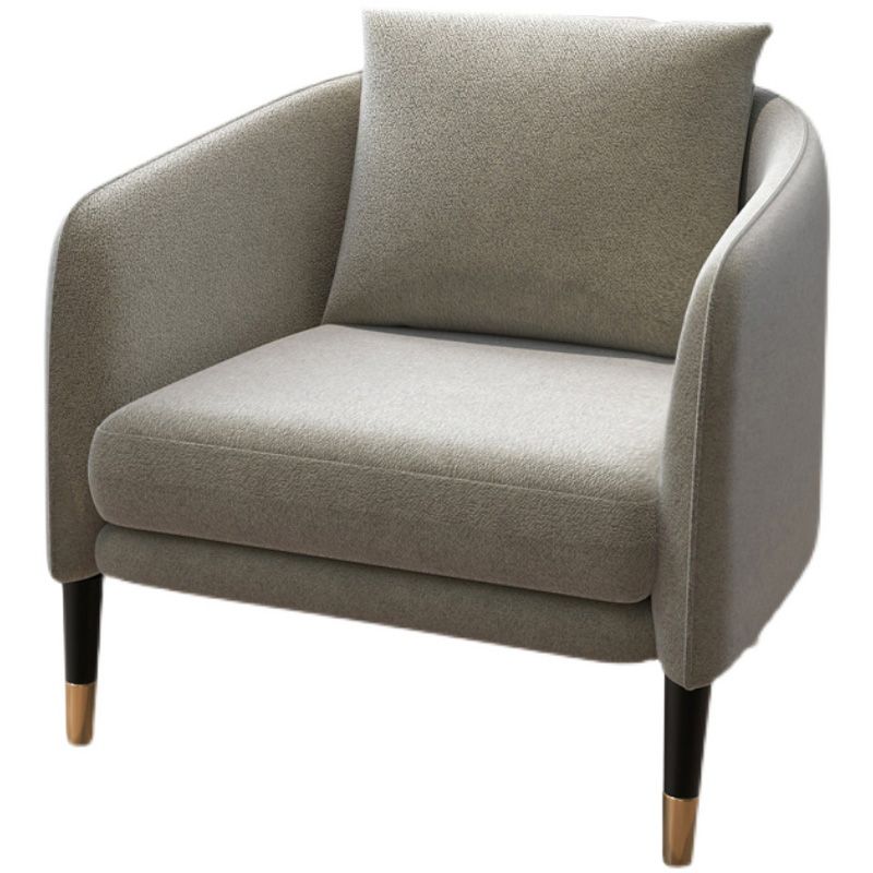 25.19" Wide Linen Barrel Accent Chair Pillow Back 4 Legs Barrel Chair