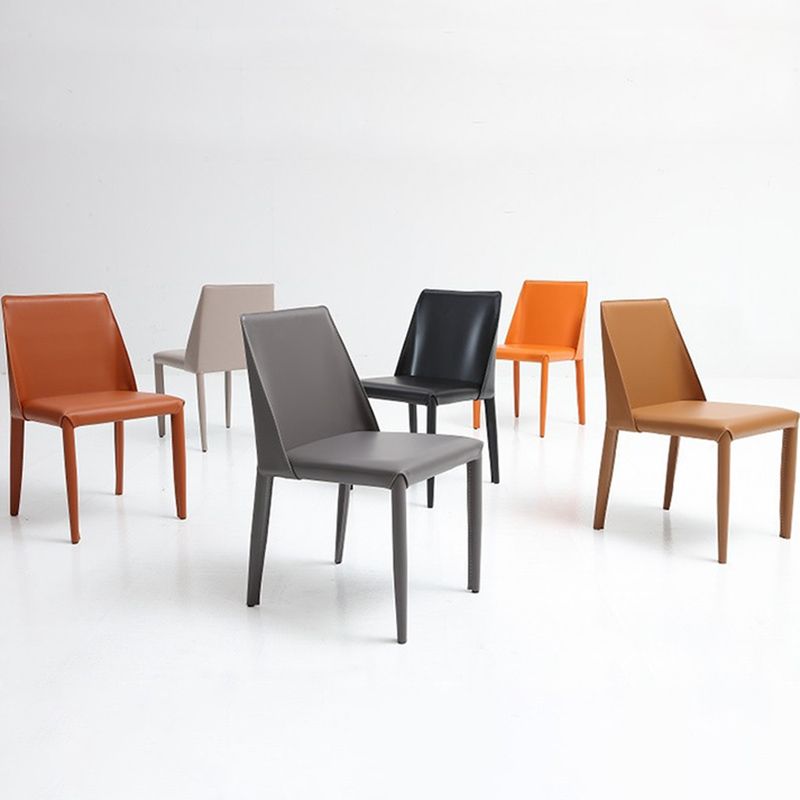 Chaise d'appoint industrielle pour la maison Chaise de salle à manger rembourrée en métal à dossier solide (Ensemble de 2)