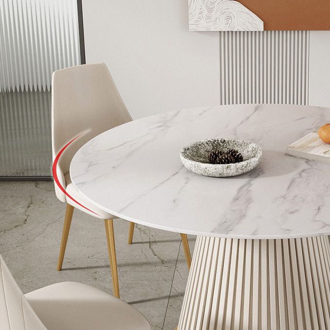 Mesa de comedor redonda de piedra sinterizada, mesa de comedor tradicional de lujo para el hogar