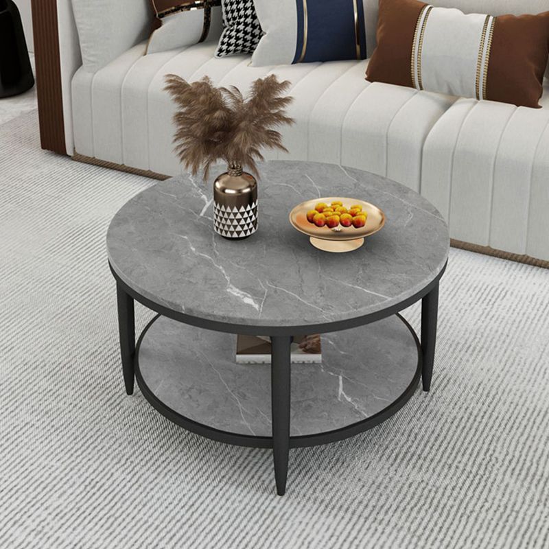 4 Legs Slate Coffee Table Round Coffee Table for Living Room