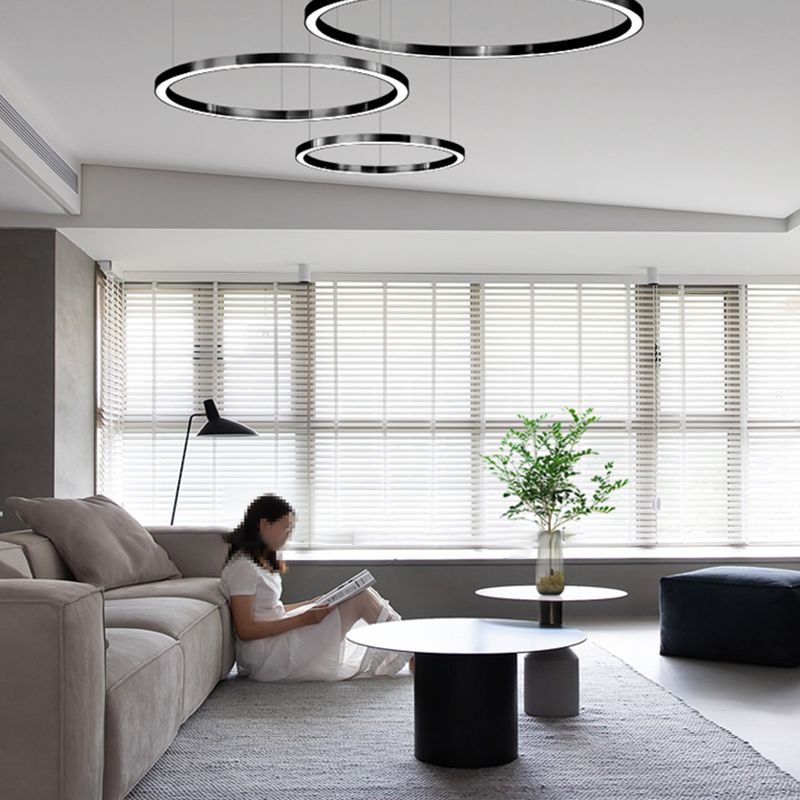 Modern Aluminum Chandelier Light Fixtures Multi-Tier Hanging Pendant Lights for Living Room