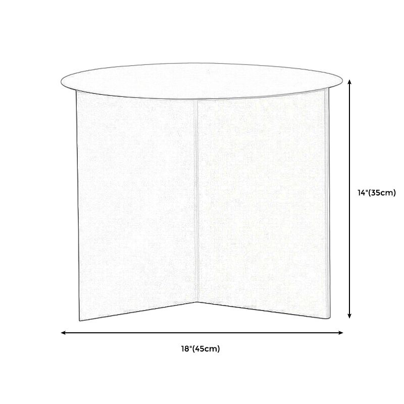 Contemporary Metallic Round Side Table Pedestal Living Room End Table