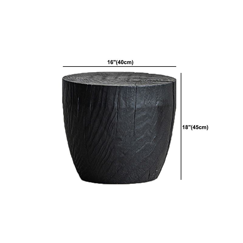 Contemporary Style Side End Table Wooden Pedestal Sofa Side Accent Table in Black