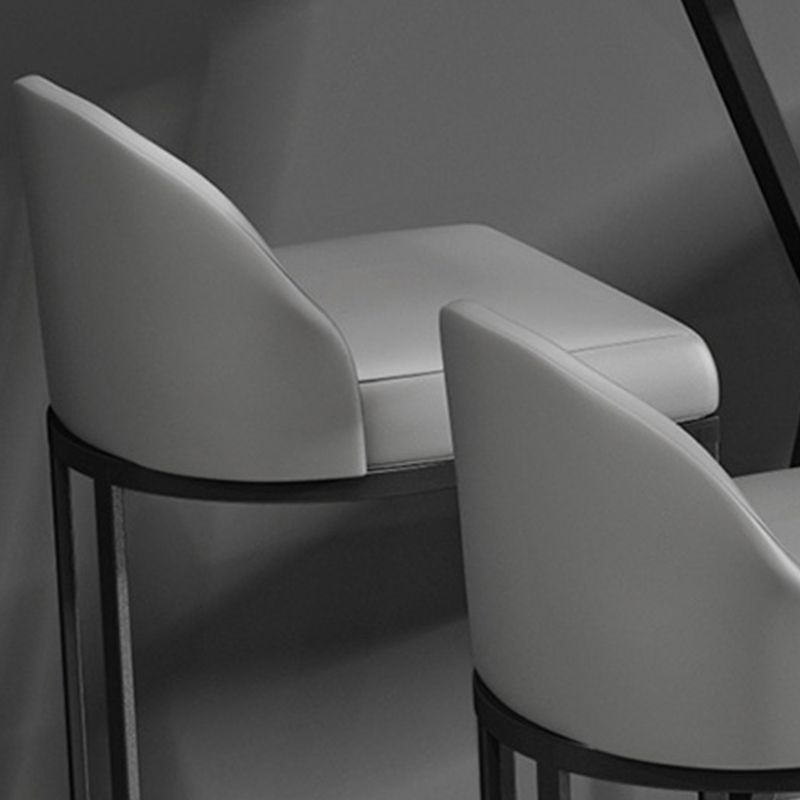 Modern Style Upholstered Counter Stool Low Back Bar Stool with Footrest