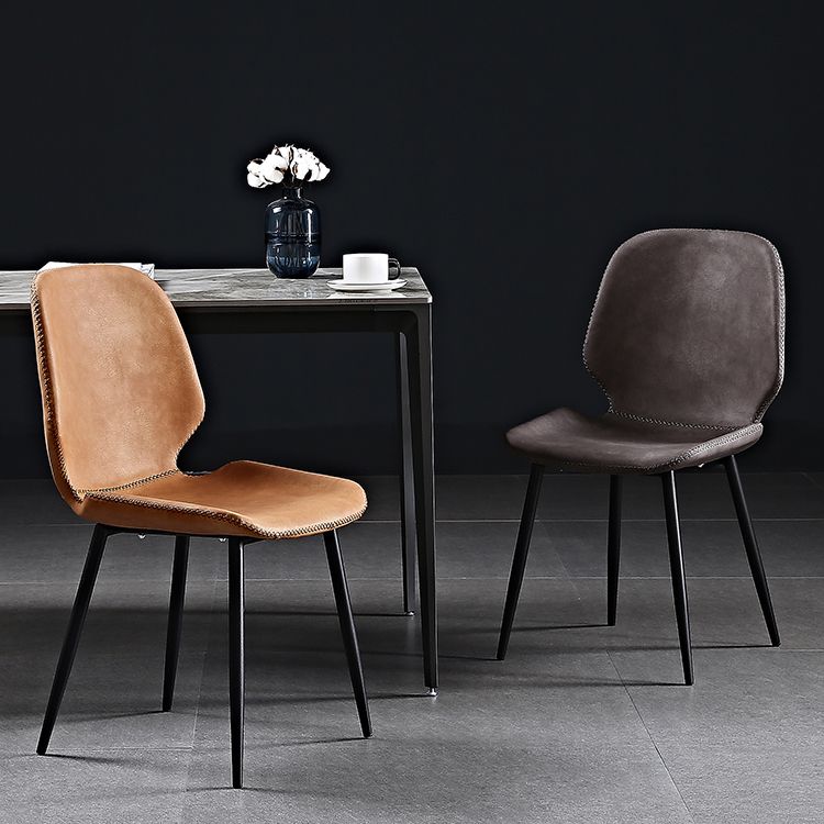 Metal industrial que cena la silla lateral sin brazos del Wingback del comedor de la silla lateral