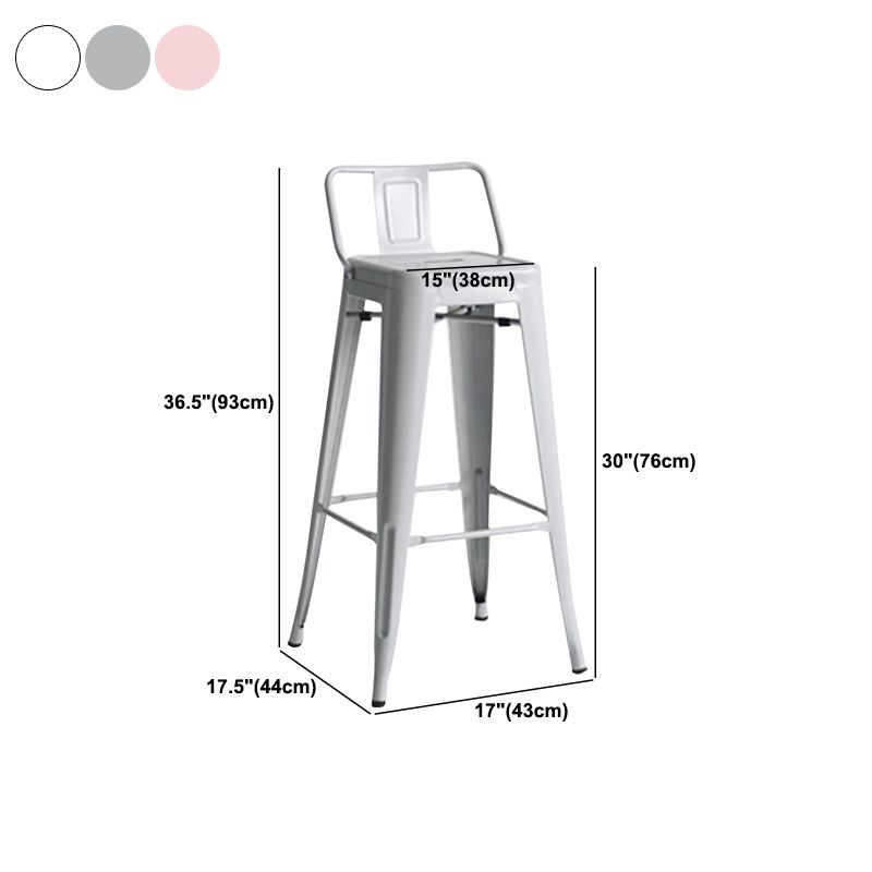 Modern Coffee Shop Counter Stool Square Metal Footrest Bar & Counter Stool