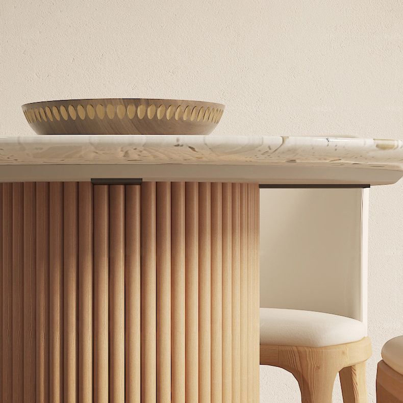 Contemporary Sintered Stone Dining Table Set Round 1/4/5/7 Pieces Dining Set for Home Use