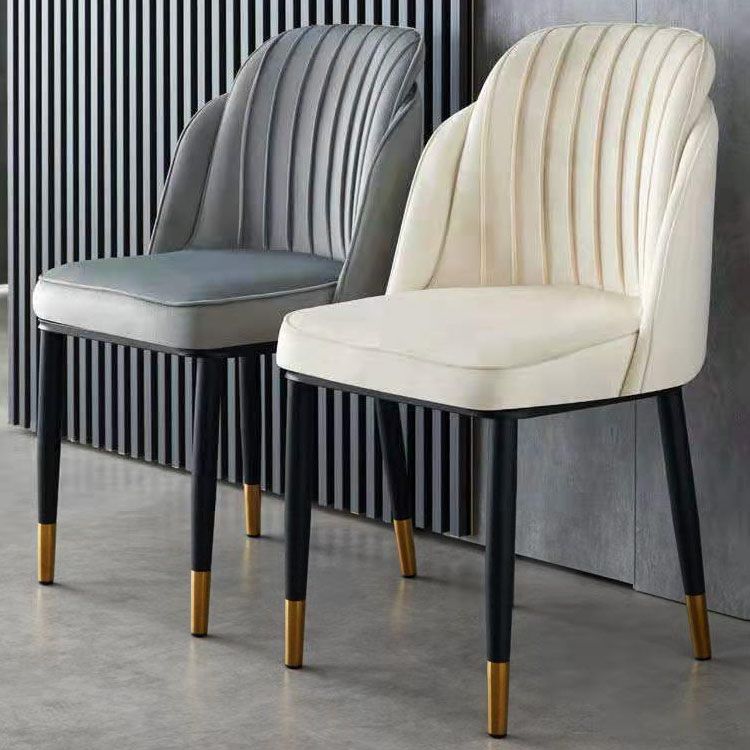 Glam Armless Velvet Dining Chair Parsons Chair in Matte Finish for Home