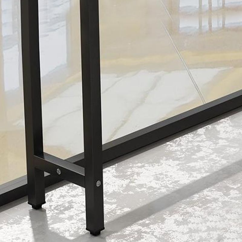 Modern Wood Counter Table Rectangle Top Table with Black Base