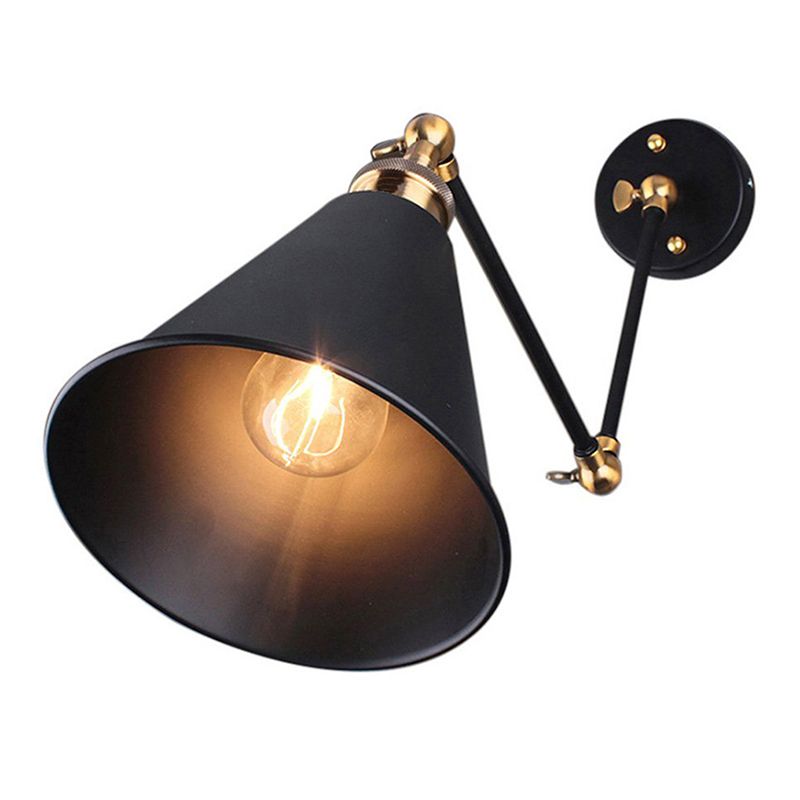 Industrial Style Cone Shape Wall Sconce 1 Light Sconces for Bedroom