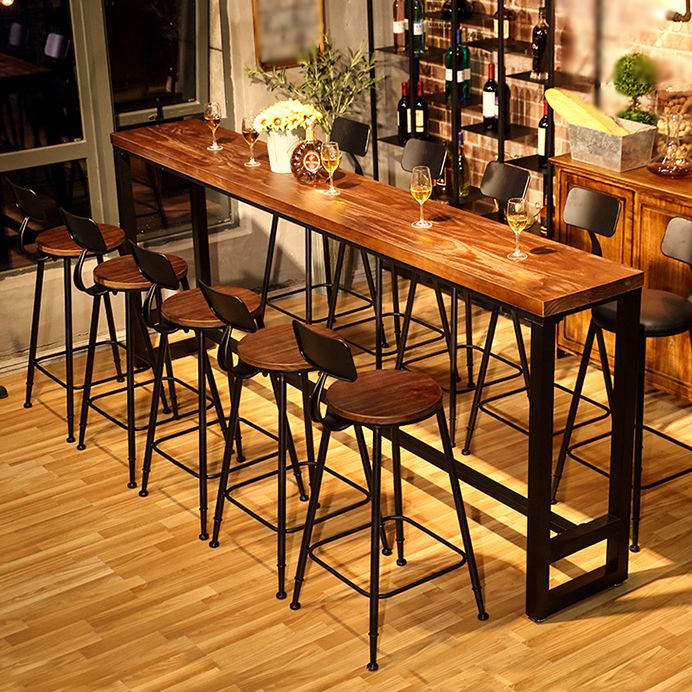 29.53" Industrial Bar and Counter Stool Low Back Stool with 4 Legs