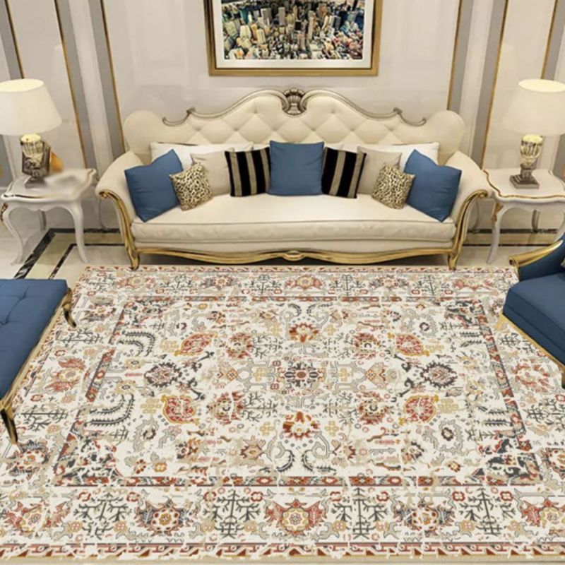 Navy Bohemian Area Carpet Polyester Medallion Indoor Rug Washable Carpet for Indoor Room