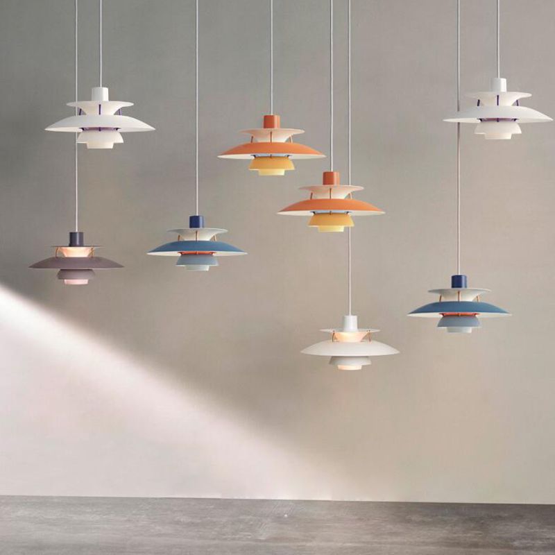 Modern Simplicity Geometric Hanging Pendnant Lamp Aluminum Hanging Pendant Lights for Restaurant