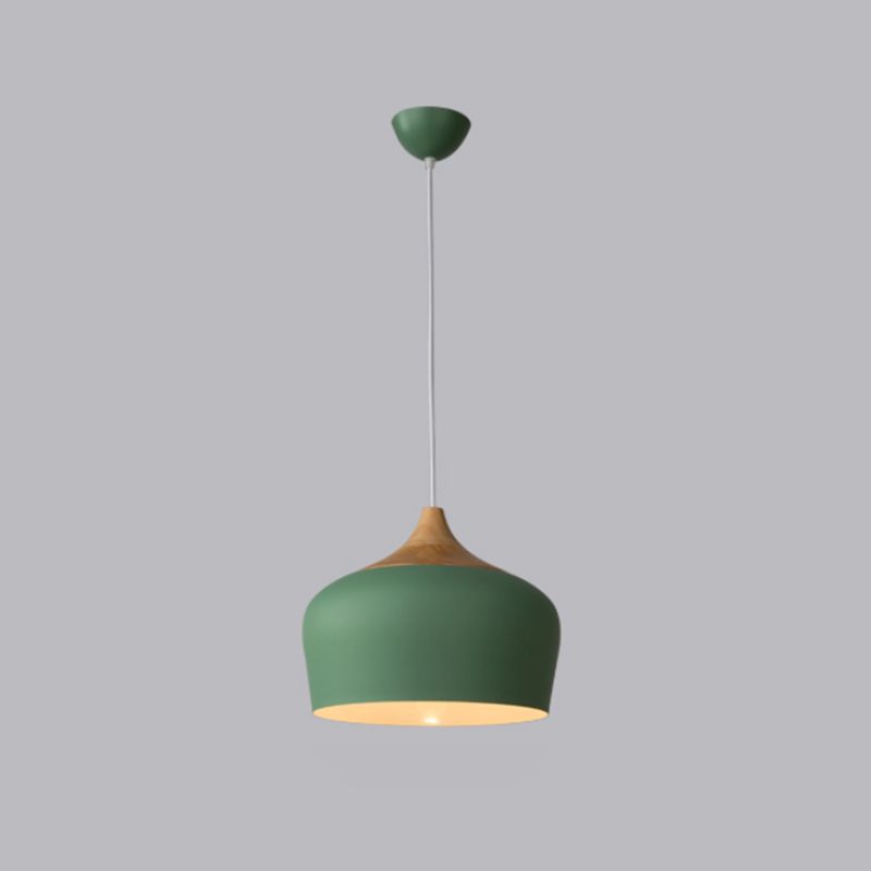 Lampada a sospensione a cupola rosa/verde a cupola a sospensione moderna in stile moderno 12 "/14" 1 kit lampada a sospensione in metallo chiaro per cucina