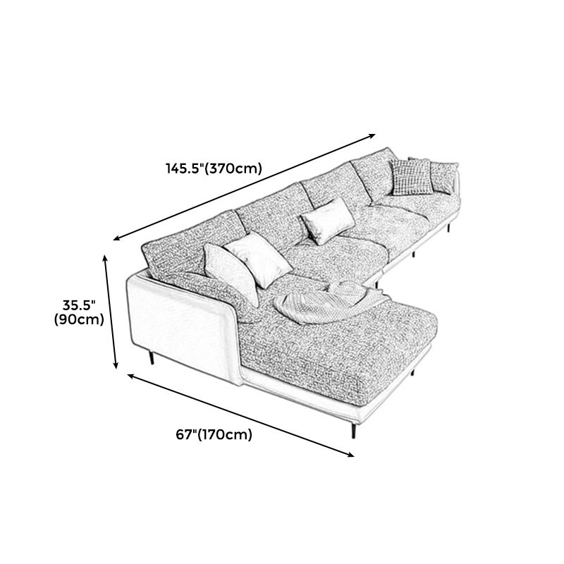 Contemporary Tuxedo Arm Sofa with Pillows 35.43" for Living Room