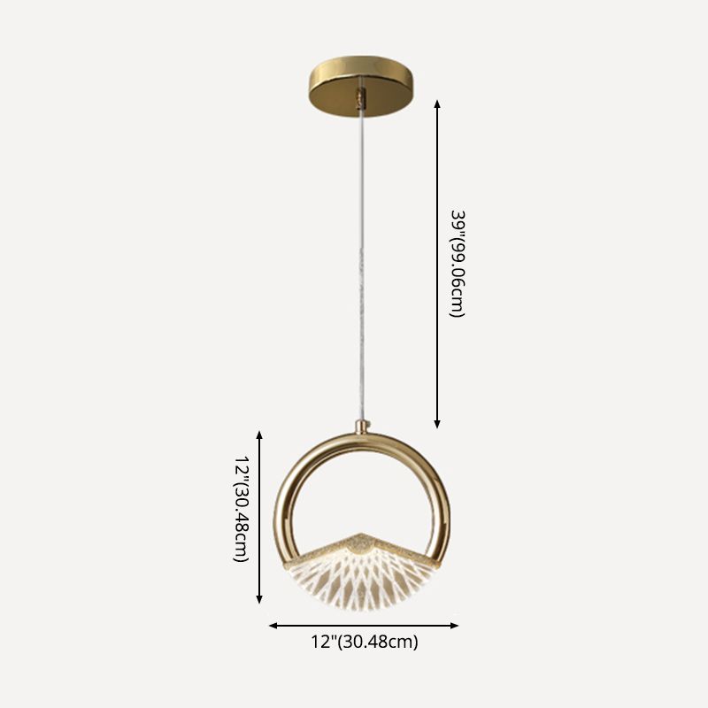 Einfachheit geführte Beleuchtung Anhänger Messingring Hängende Lampe mit Kunstkristallschatten