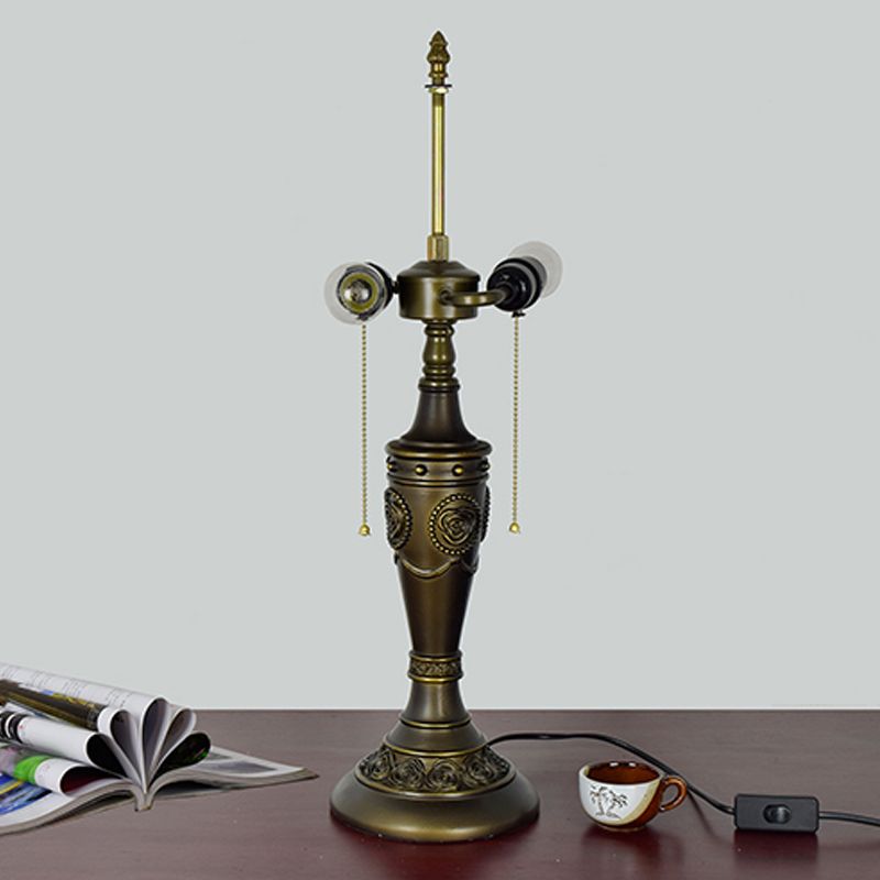 Tiffany Style Table Lamp 2 Lights Desk Lamp with Glass Shade for Bedroom