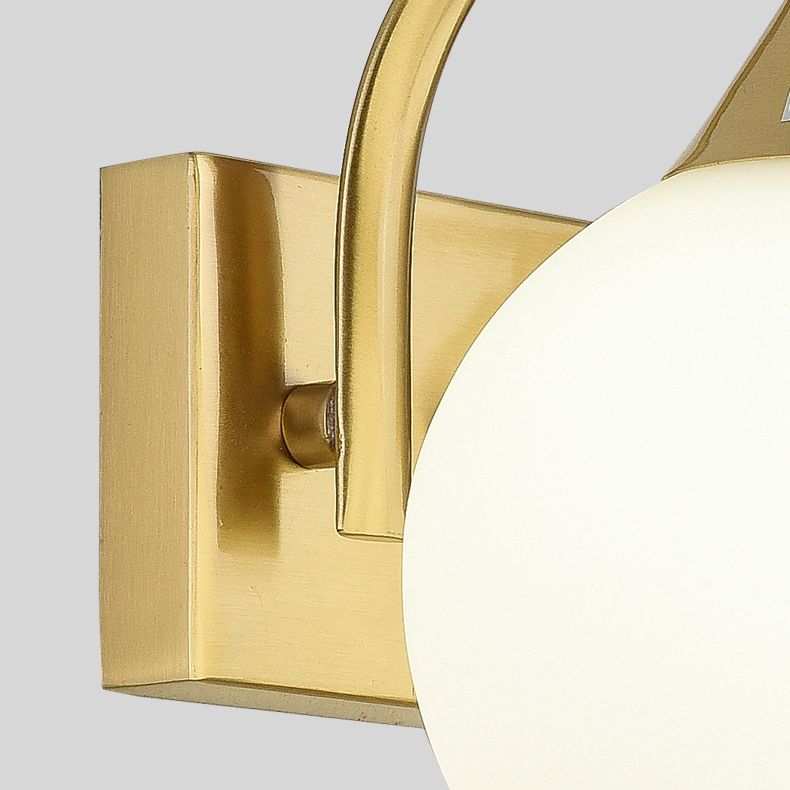 Glass Global Sconce Light Fixture Simplicity Style Gold Wall Lighting Fixture for Living Room