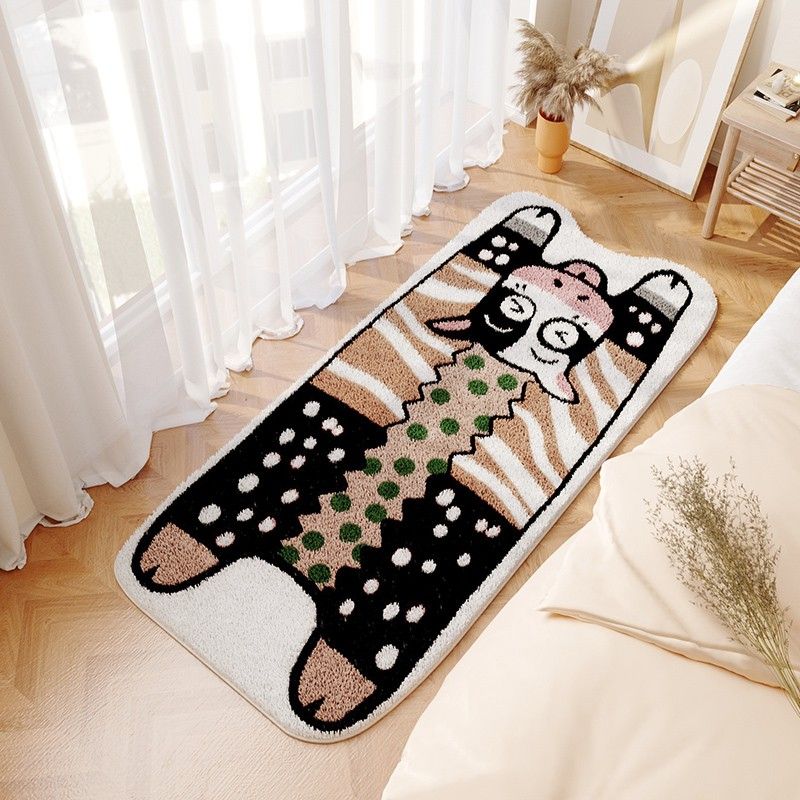 Tapis de tapis de zone lavable à la mode à la mode à la mode à la mode avec support sans glissement