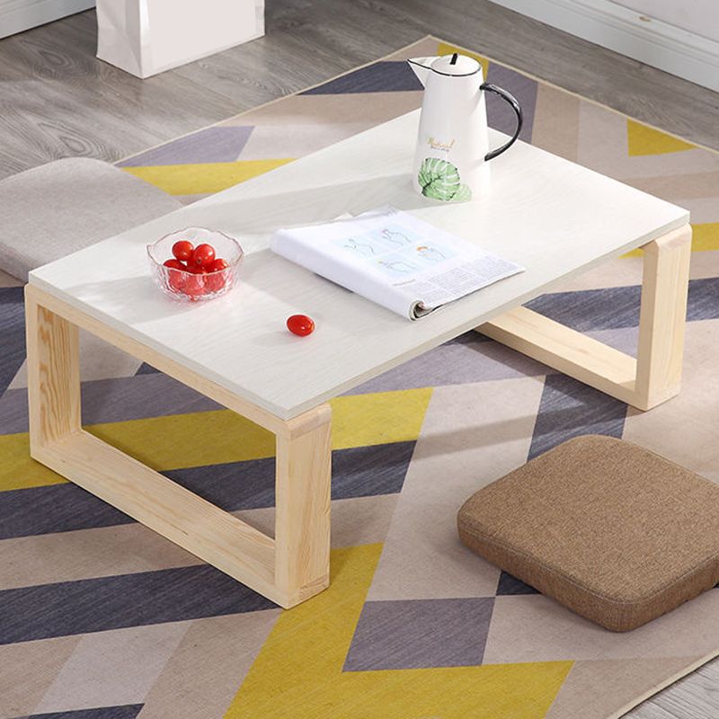 Sled Wooden Coffee Table Nordic Rectangular Single Cocktail Table, 15.75" D x 15.75" H