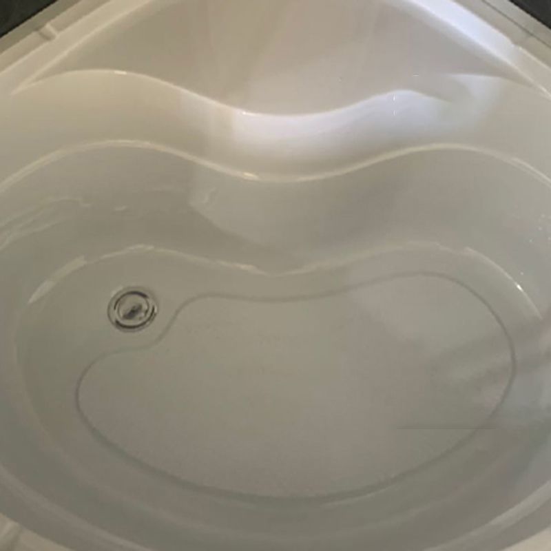 Round Shower Stall Double Sliding Shower Stall with White Base and Rain Shower