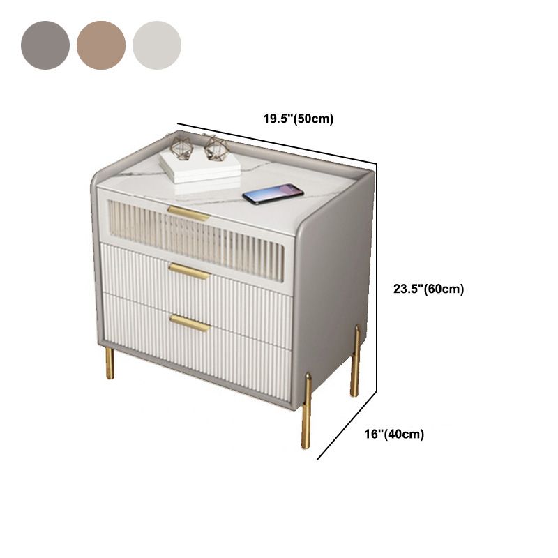 Wood Nightstand 16" Wide Bed Nightstand with Draewrs and Legs